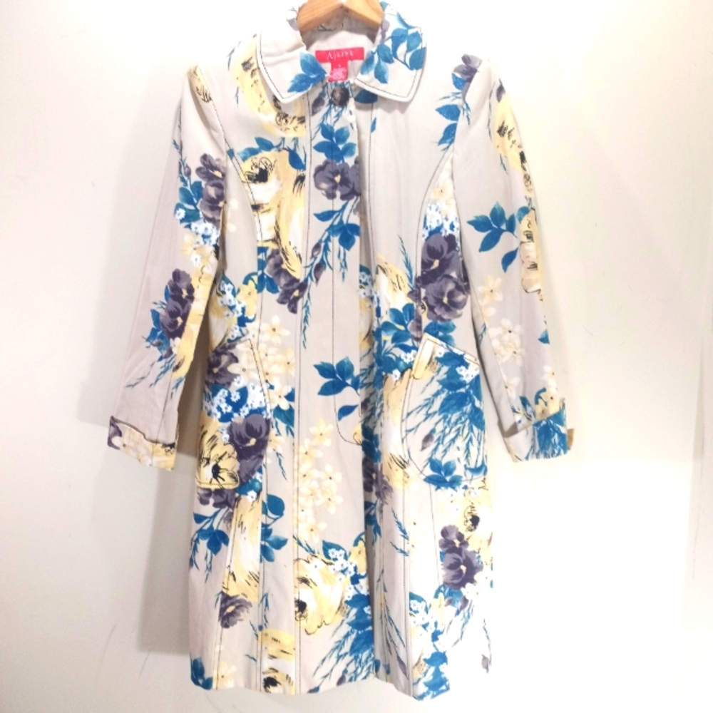 A Line flower print trench jacket sz(S)